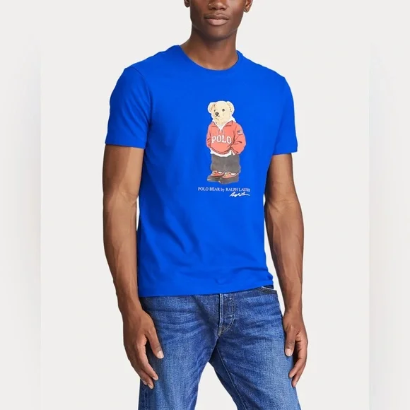 (P) Polo by Ralph Lauren blue short-sleeve teddy bear T-shirt, size S/P - Picture 11 of 12